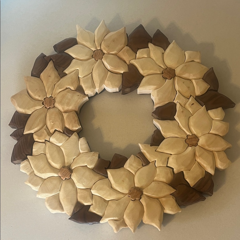 Floral Wooden Wreath